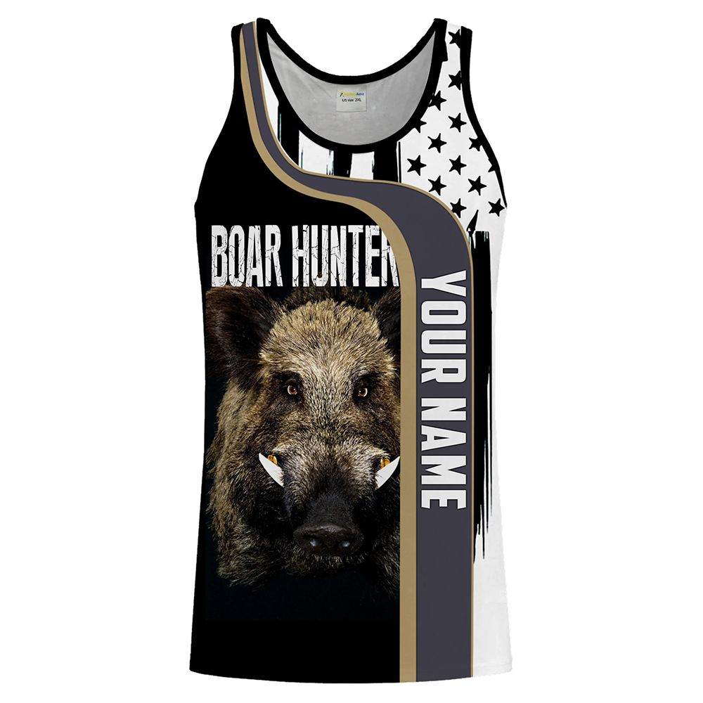 Custom Name Boar Hunter Tank T - Wildman Hunting & Outdoor 评论和价格