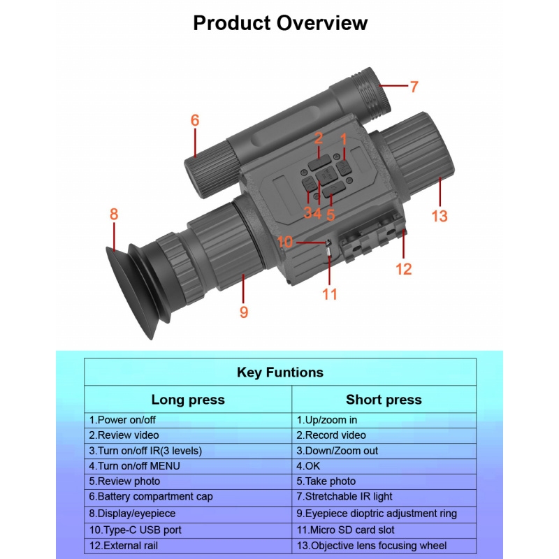 Outdoor Hunting Telescope NK00 - Outdoor Hunting Video Camera 评论和价格