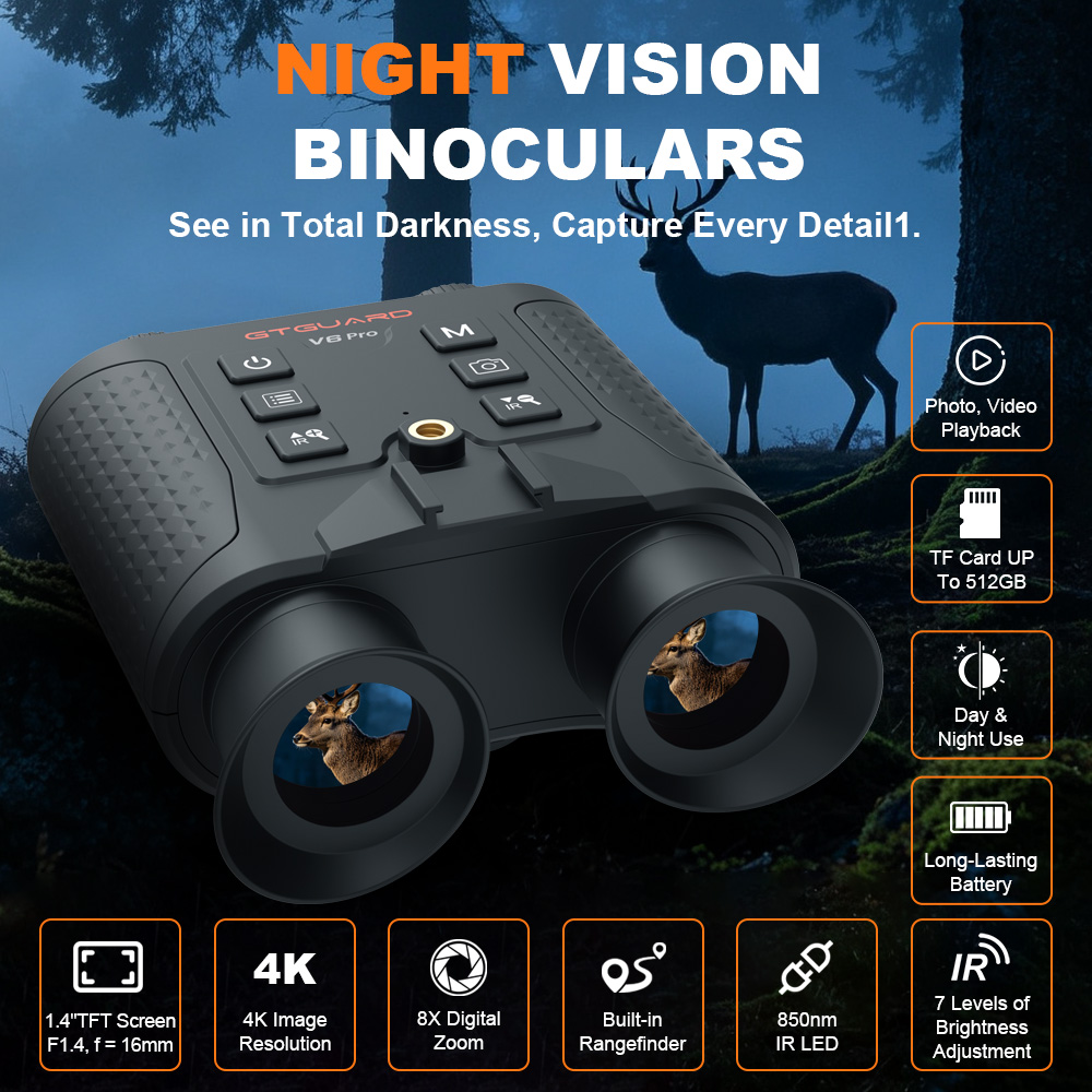 4K Night Vision Binoculars 8X  - Hunting Outdoor Day 评论和价格